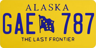 AK license plate GAE787