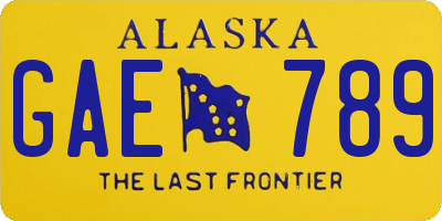 AK license plate GAE789