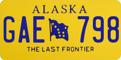 AK license plate GAE798
