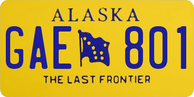AK license plate GAE801