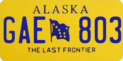 AK license plate GAE803