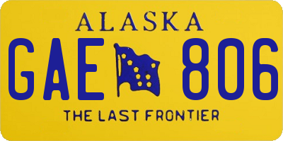 AK license plate GAE806
