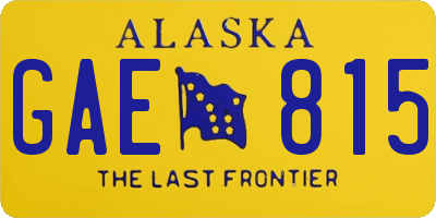 AK license plate GAE815