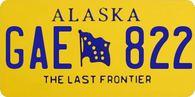 AK license plate GAE822