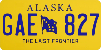 AK license plate GAE827