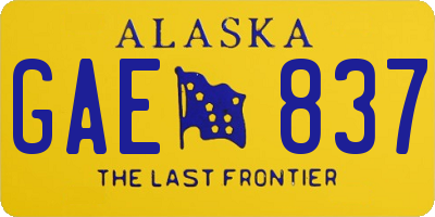 AK license plate GAE837