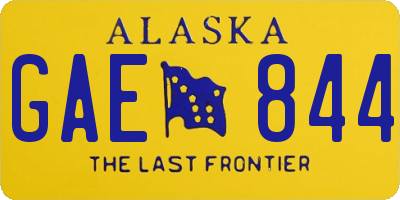 AK license plate GAE844