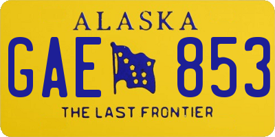 AK license plate GAE853