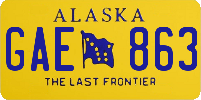 AK license plate GAE863