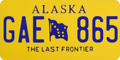 AK license plate GAE865