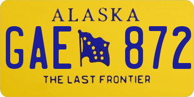AK license plate GAE872