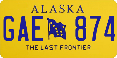 AK license plate GAE874