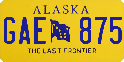 AK license plate GAE875