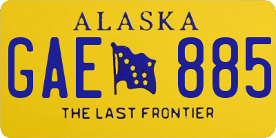 AK license plate GAE885