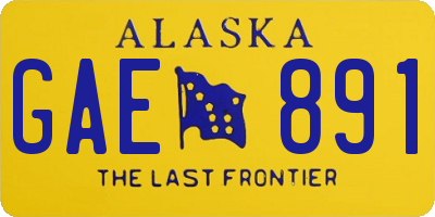 AK license plate GAE891