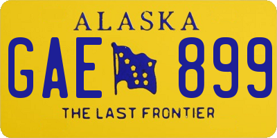 AK license plate GAE899