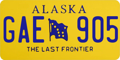 AK license plate GAE905