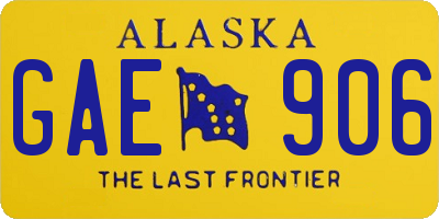 AK license plate GAE906
