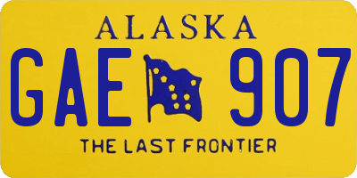 AK license plate GAE907