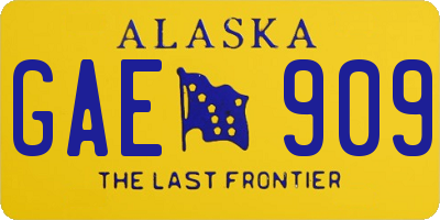 AK license plate GAE909