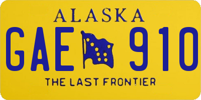 AK license plate GAE910