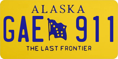 AK license plate GAE911