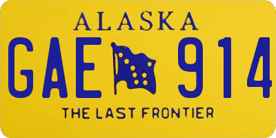 AK license plate GAE914