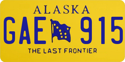AK license plate GAE915