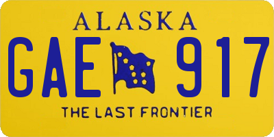 AK license plate GAE917