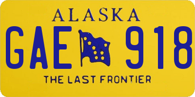 AK license plate GAE918