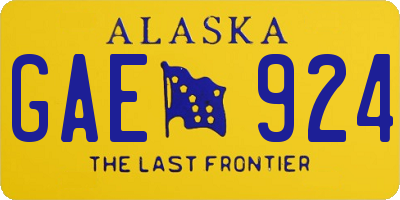 AK license plate GAE924