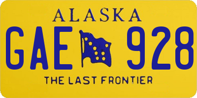 AK license plate GAE928