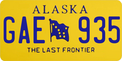 AK license plate GAE935