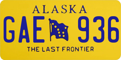AK license plate GAE936