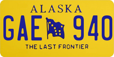 AK license plate GAE940