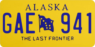 AK license plate GAE941