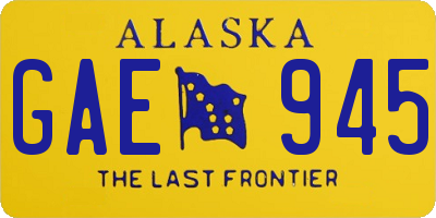 AK license plate GAE945