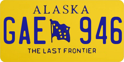 AK license plate GAE946