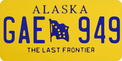 AK license plate GAE949