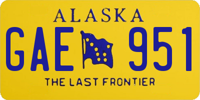 AK license plate GAE951