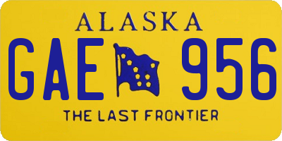 AK license plate GAE956