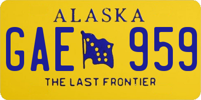 AK license plate GAE959