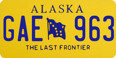 AK license plate GAE963