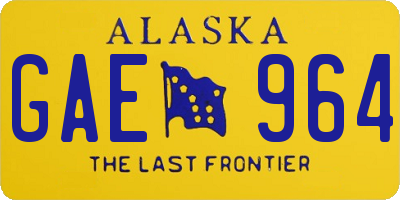 AK license plate GAE964