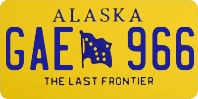 AK license plate GAE966