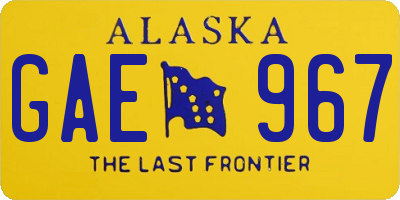 AK license plate GAE967