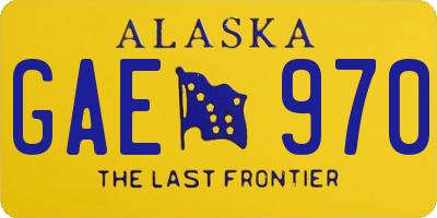 AK license plate GAE970