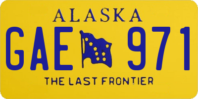 AK license plate GAE971