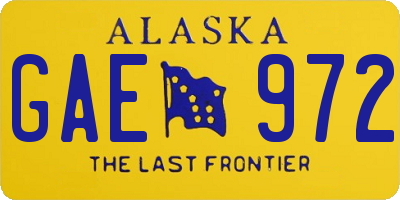 AK license plate GAE972