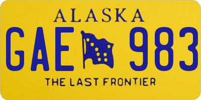 AK license plate GAE983